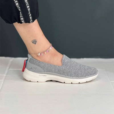 کتونی بدون بند اسکچرز طوسی124507w