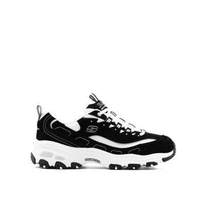 کتونی بنددار اسکچرز سفید مشکی 11930