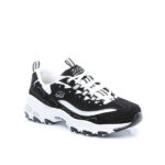 کتونی بنددار اسکچرز سفید مشکی مدل Biggest Sneakers Trubuck 11930 bkw - Image 2