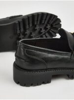 کفش کالج جورج انگلیس Black Leather Look Tassel Chunky Loafers - Image 3