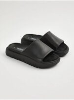 صندل سلکونی جورج انگلیسBlack Chunky Mule Sliders