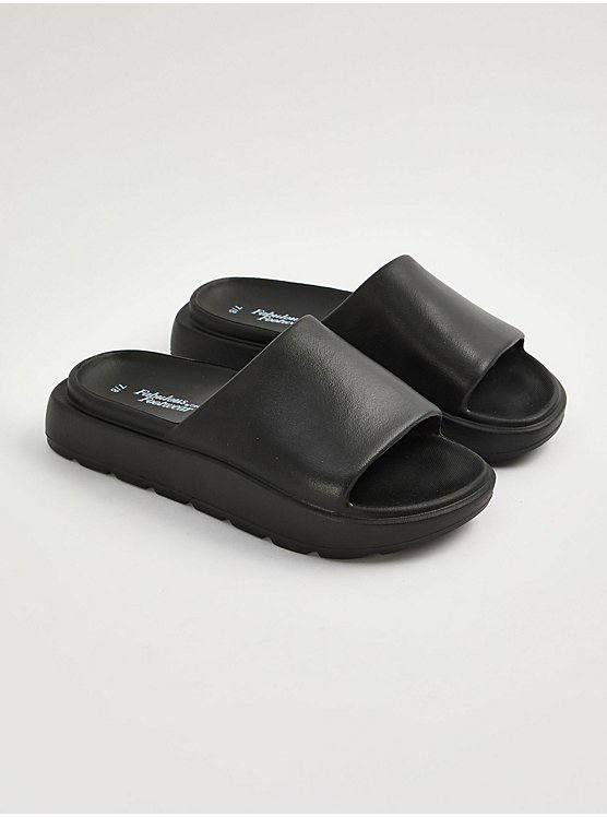 صندل سلکونی جورج انگلیسBlack Chunky Mule Sliders