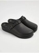 صندل جلو بسته سلکونی جورج انگلیس Black Closed Toe Buckled Mule Sandals