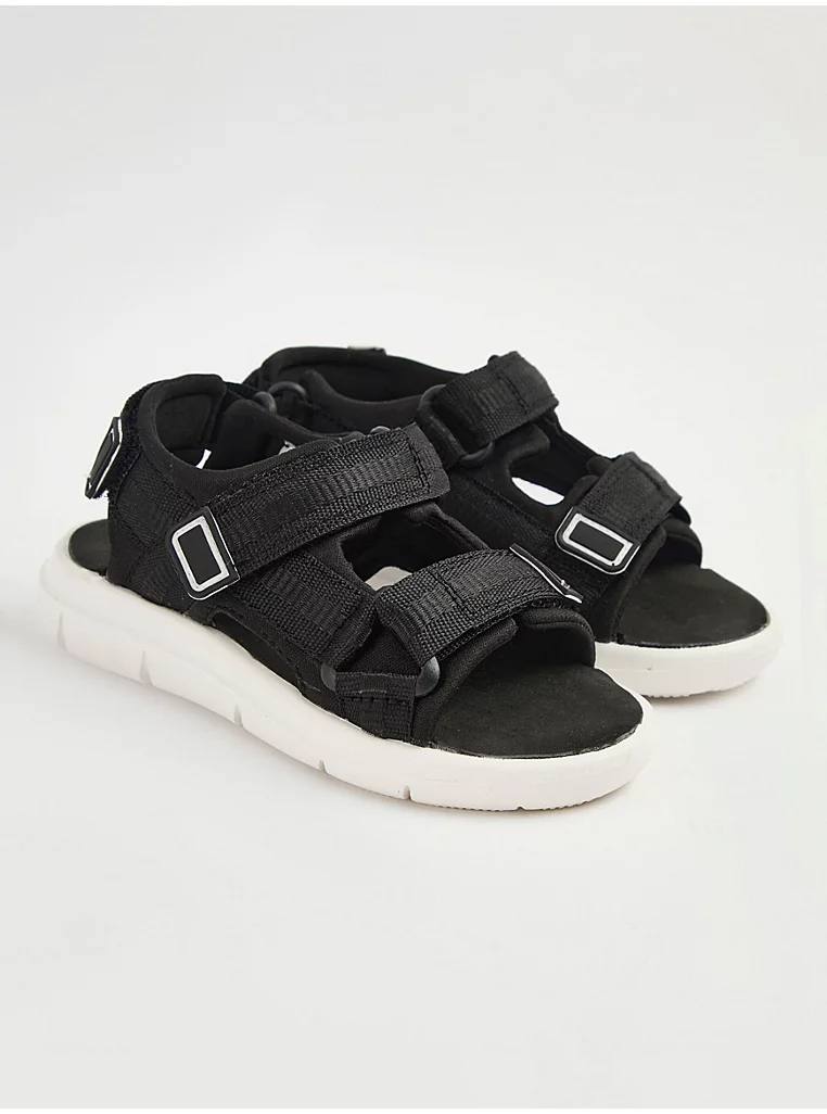 George England Black Double Strap Trekker Sandals صندل برند جورج انگلیس Black Double Strap Trekker Sandals