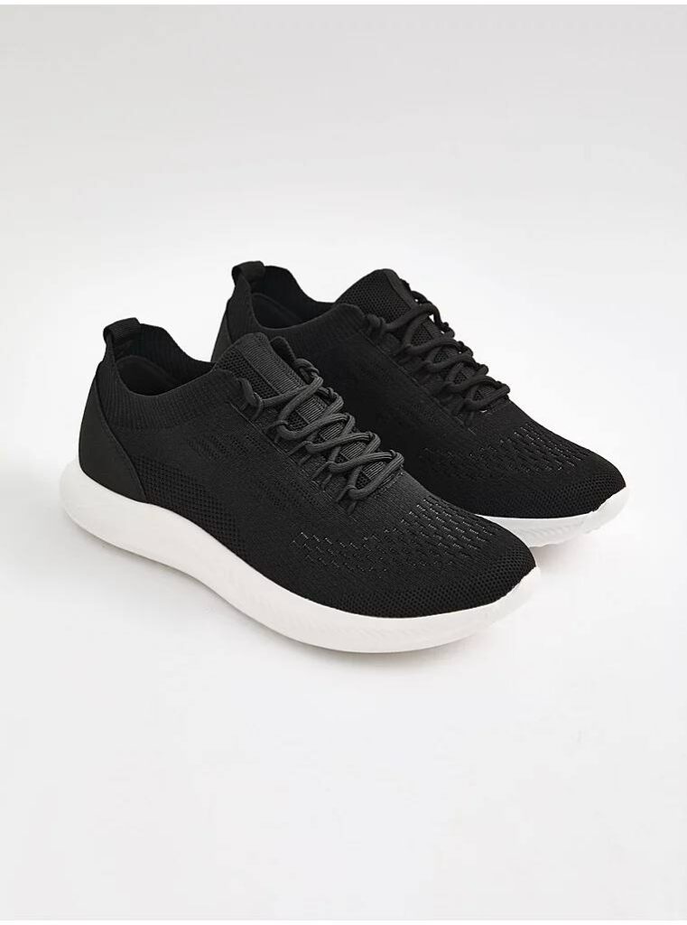 کتونی جورج انگلیس Black Knitted Sports Trainers