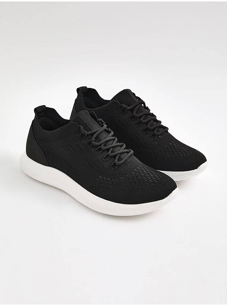 George England Black Knitted Sports Trainers کتونی جورج انگلیس Black Knitted Sports Trainers