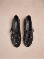 کفش مجلسی جورج انگلیس Black Studded Buckle Mary Jane Ballet Shoes - Image 2