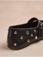 کفش مجلسی جورج انگلیس Black Studded Buckle Mary Jane Ballet Shoes - Image 3