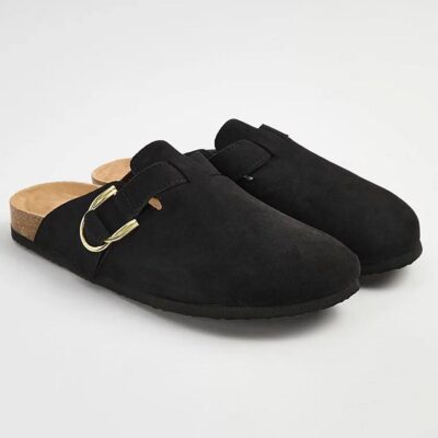 صندل جلو بسته جورج انگلیس Black Suedette Closed Toe Mules