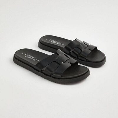 صندل جورج انگلیس Black Woven H Band Chunky Slider