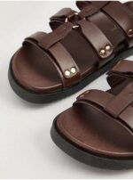 صندل برند جورج انگلیس Brown Ring Detail Gladiator Sandals - Image 3