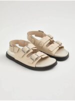 صندل جورج انگلیس Cream Ankle Strap Buckle Sandals