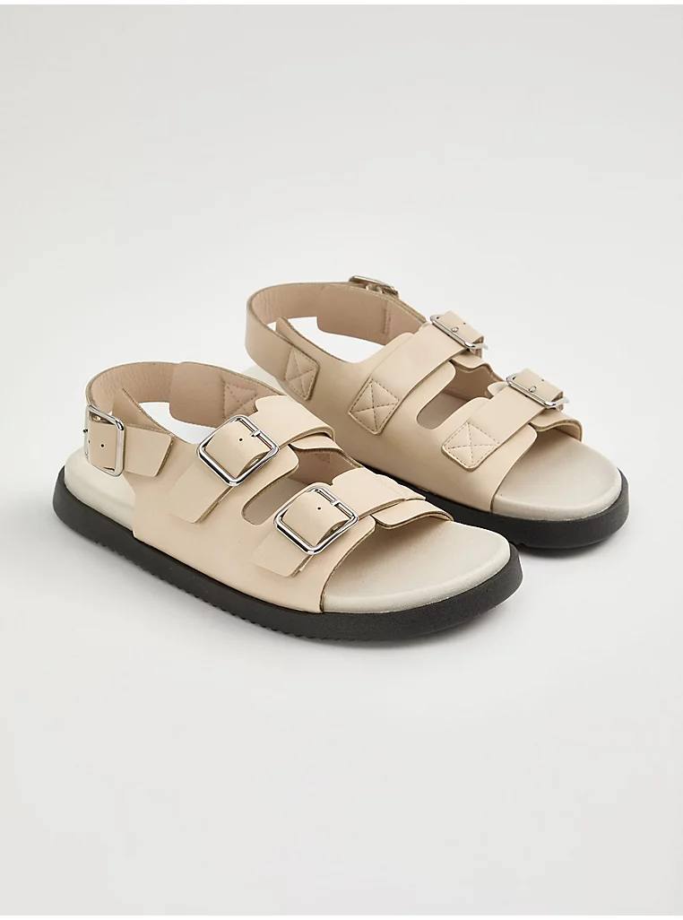 George England Cream Ankle Strap Buckle Sandals2 صندل جورج انگلیس Cream Ankle Strap Buckle Sandals