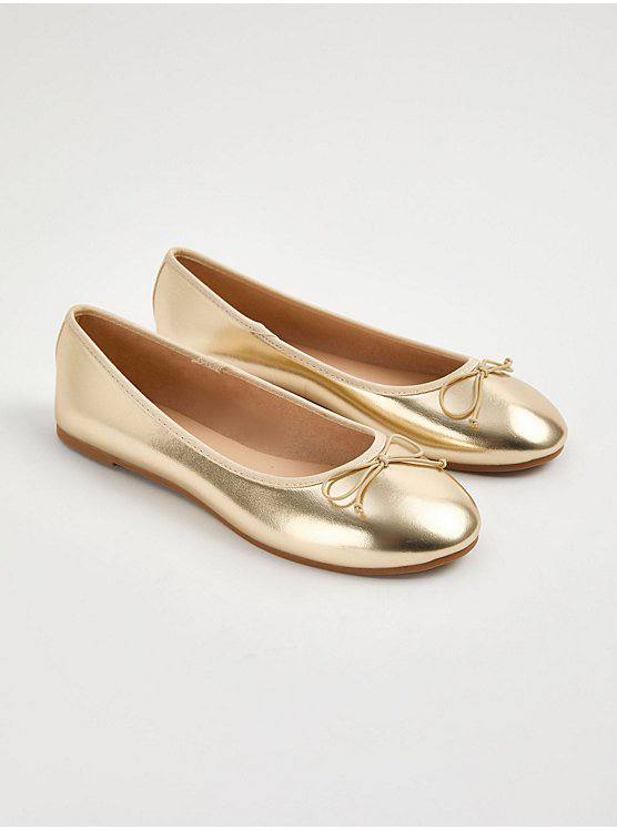 کفش عروسکی جورج انگلیس Gold Bow Ballet Shoes