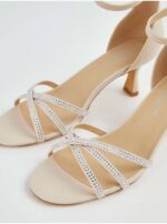 صندل مجلسی جورج انگلیس Light Pink Diamante Strappy Kitten Heels - تصویر 2