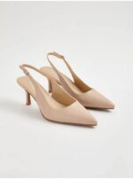 صندل مجلسی جورج انگلیس Nude Pointed Toe Sling Back Heels