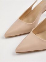 صندل مجلسی جورج انگلیس Nude Pointed Toe Sling Back Heels - Image 2
