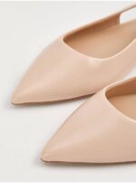 صندل مجلسی جورج انگلیس Nude Pointed Toe Sling Back Shoes - Image 2