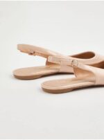 صندل مجلسی جورج انگلیس Nude Pointed Toe Sling Back Shoes - Image 3