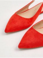 صندل مجلسی جورج انگلیس Red Suedette Pointed Toe Sling Back Shoes - تصویر 2