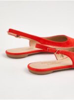 صندل مجلسی جورج انگلیس Red Suedette Pointed Toe Sling Back Shoes - تصویر 3