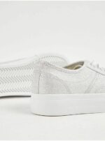 کتونی کژوال جورج انگلیس Silver Flatform Cupsole Canvas Trainers - Image 3