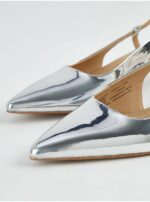 صندل مجلسی جورج انگلیسSilver Shine Pointed Toe Kitten Heels - Image 2