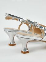 صندل مجلسی جورج انگلیسSilver Shine Pointed Toe Kitten Heels - Image 3