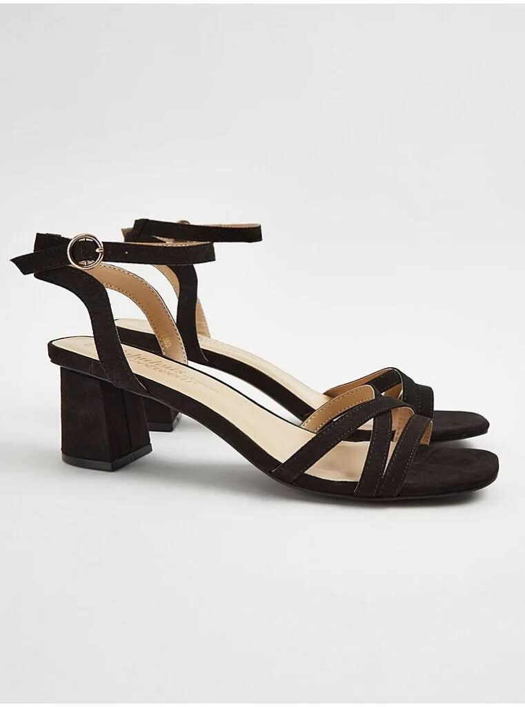 صندل مجلسی جورج انگلیس Black Strappy Heeled Sandals