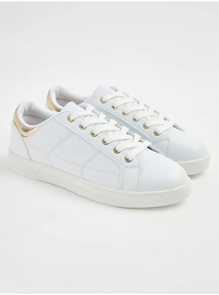 کتونی کژوال جورج انگلیس White Metallic Trim Chunky Cupsole Trainers