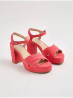 صندل مجلسی جورج انگلیس Coral Suedette Platform Block Heel Sandals