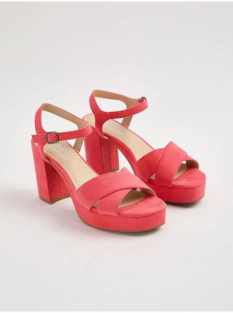 صندل مجلسی جورج انگلیس Coral Suedette Platform Block Heel Sandals