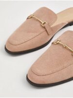 صندل مجلسی جورج انگلیس Pink Suedette Buckle Slip On Mules - Image 2
