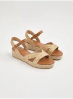 صندل مجلسی جورج انگلیس Plaited Straw Raffia Low Wedge Sandals