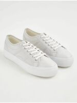 کتونی کژوال جورج انگلیس Silver Flatform Cupsole Canvas Trainers