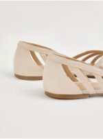 صندل مجلسی جورج انگلیسی Cream Cut Out Open Toe Ballet Shoes - Image 3