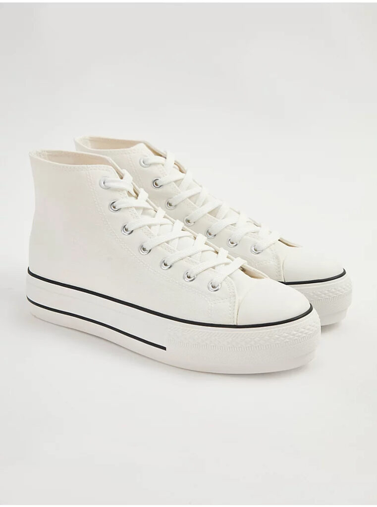 کتونی ساق دار جورج انگلیسی White Chunky High Top Trainers