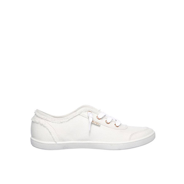 کتونی بند نما اسکچرز سفید مدل SkechersBOBS B CUTE Womens Canvas Slip On Trainers White33492WHT