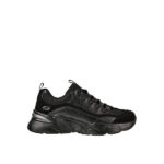 Skechers black lace-up sneakers, model BOBS117355BBK