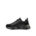 کتونی بنددار اسکچرز مشکی مدلSkechers black lace-up sneakers, model BOBS117355BBK - Image 2