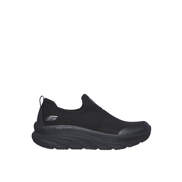 کتونی بدون بند اسکچرز مشکی مدلSkechers Black Slip-On Sneakers – Model STRETCH FIT 149128BKN
