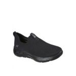 کتونی بدون بند اسکچرز مشکی مدلSkechers Go Walk Arch Fit Glee black lace-up sneaker 124409BBK - Image 2