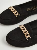 کالج برند جورج انگلیس Black Chain Ballet Loafers - Image 2