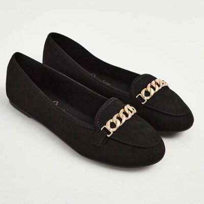 کالج برند جورج انگلیس Black Chain Ballet Loafers