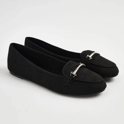 کفش کالج جورج انگلیس Black Suedette Ballet Slipper Loafers