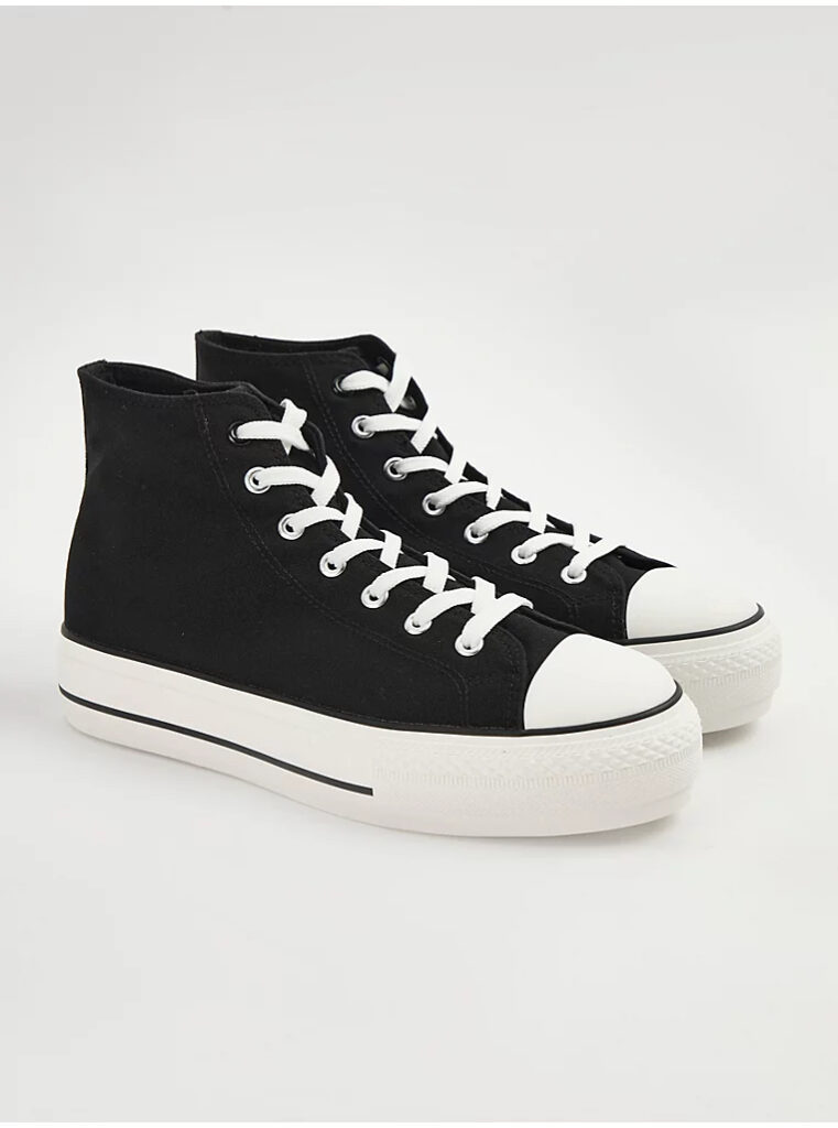 کتونی ساق دار برند جورج انگلیس Black Chunky High Top Trainers
