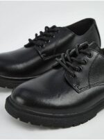 کفش جورج انگلیس Black Leather Chunky Derby School Shoes - Image 2