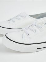 کتونی کژوال جورج انگلیس White Lace Up Canvas Pumps - Image 2