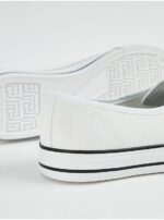 کتونی کژوال جورج انگلیس White Lace Up Canvas Pumps - Image 3