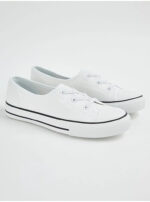 کتونی کژوال جورج انگلیس White Lace Up Canvas Pumps